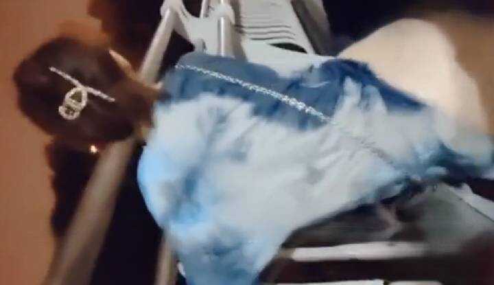 A married woman who is off the night shift is forced to fuck from behind on the side of the road, show face cum shot and swallow cum