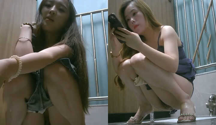 High-Class Loli Building Women's Restroom Hidden Cam: Multiple Young White-Collar Goddesses Peeing, Stunning Glasses Girl Can't Hold Back and Fingers Her Pussy After Peeing