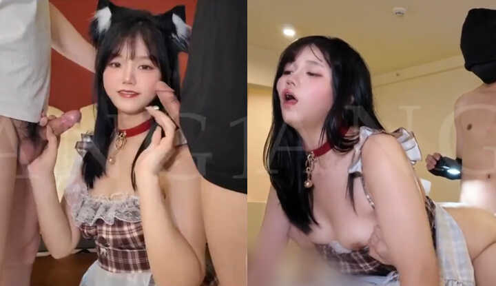 Rare Face Reveal of Super Stunning Beauty with Perfect Tits in 3P Creampie, Fucked Senseless by Two Massive Cocks