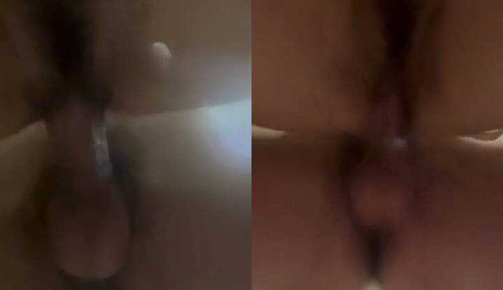 Deliver a large amount of fresh semen deep into the young sister's tight little pussy