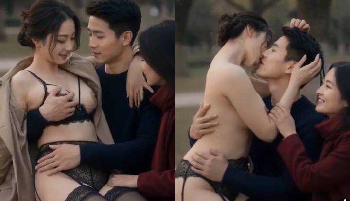 Park Huntress: Mature Black-Silk Beauty Seduces a Married Man Outdoors While His Green-Hat Wife Watches the Whole Scene!