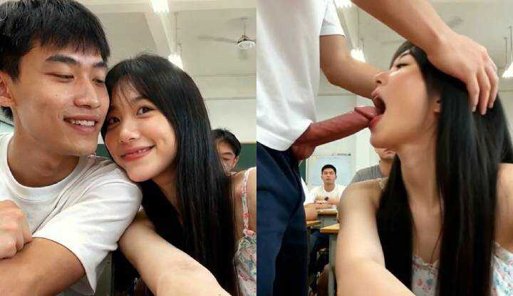 Secretly dating a male classmate and eating lollipops right in class
